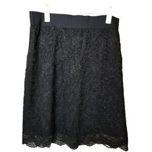 Anne Klein Lace Overlay‎ Pencil Skirt Black 6